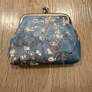 Almond Blossom Floral Blue Coin Purse by Van Gogh